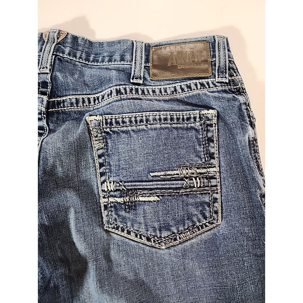 Ariat M4 Mens Jeans 36x30 Relaxed Boot Cut Low Rise Blue Western Cowboy (38X27) - Picture 11 of 14